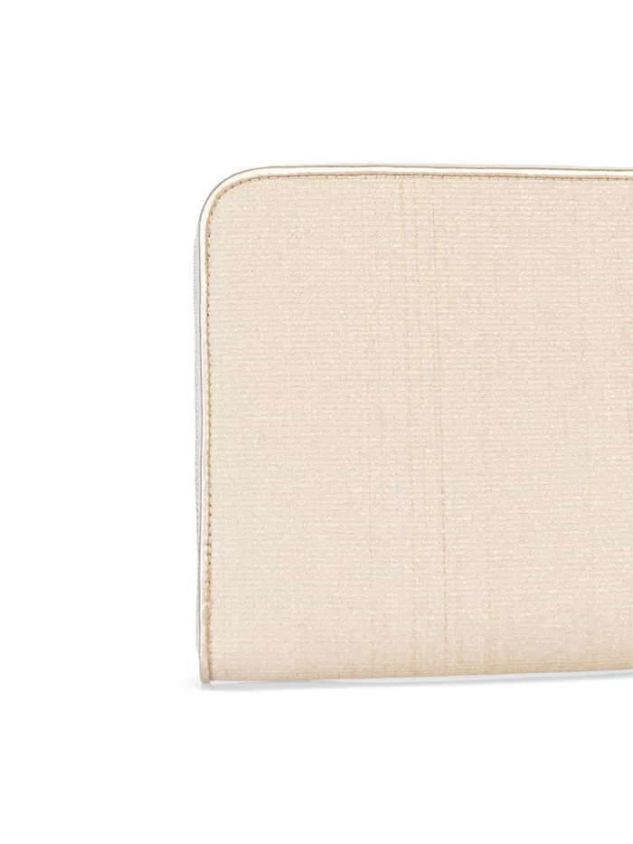 Tassle Pouch In Horsehair Fabric Stucco Metallic Women Akris Clutches