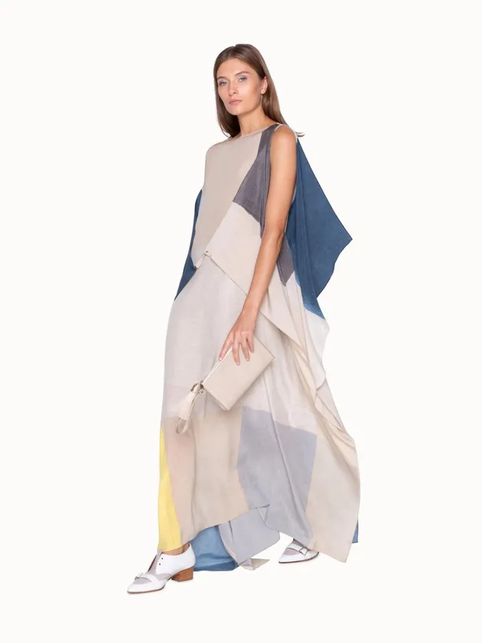 Tassle Pouch In Horsehair Fabric Stucco Metallic Women Akris Clutches