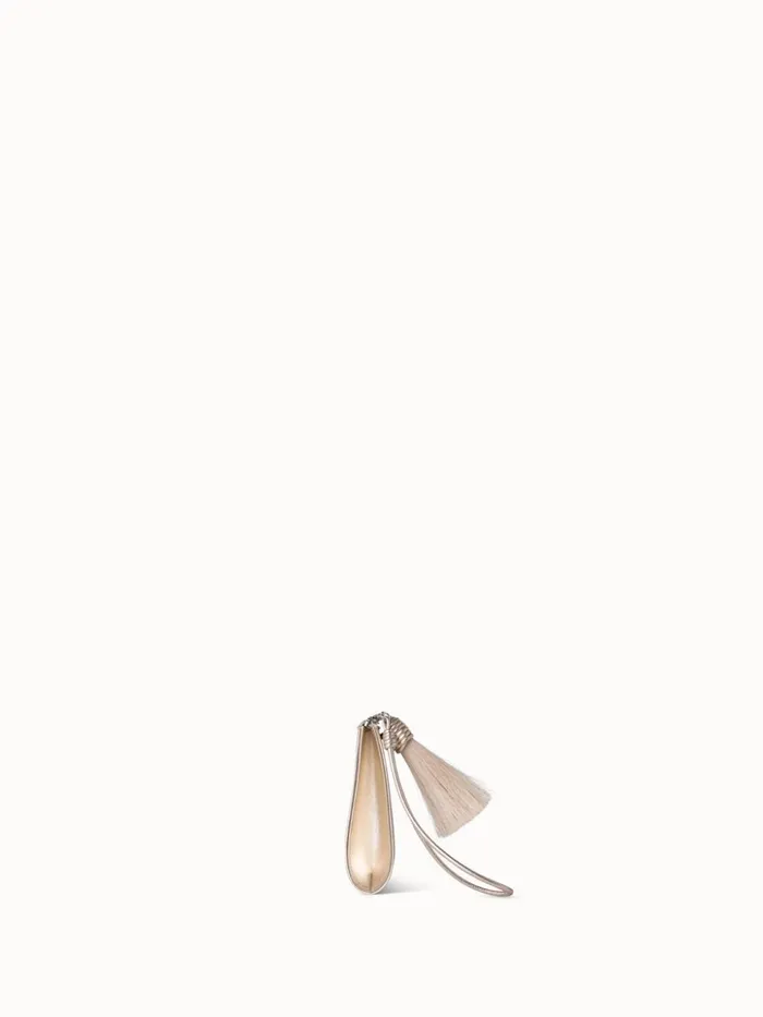Tassle Pouch In Horsehair Fabric Stucco Metallic Women Akris Mini Bags