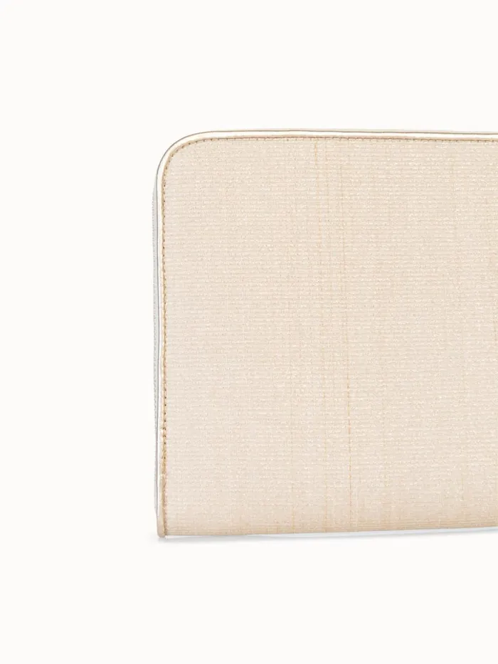 Tassle Pouch In Horsehair Fabric Stucco Metallic Women Akris Mini Bags