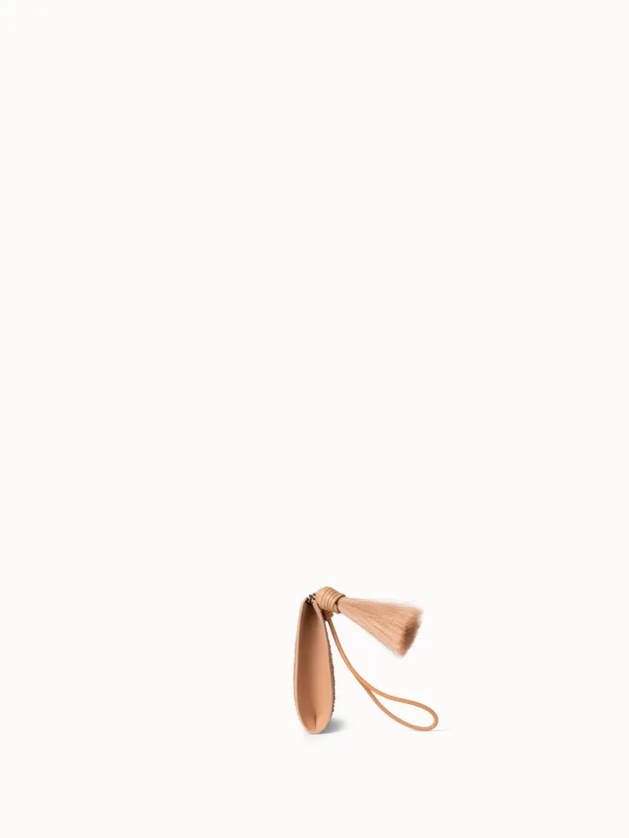 Tassle Pouch In Python Nubuck BC Camel Women Akris Clutches