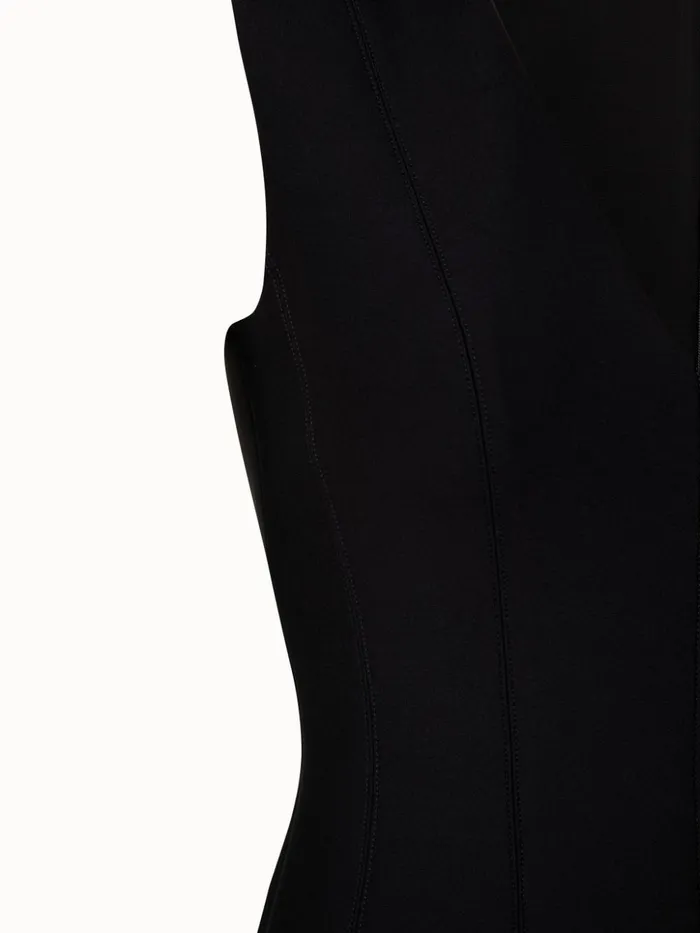 Techno Neoprene Short Dress Black Women Akris Dresses