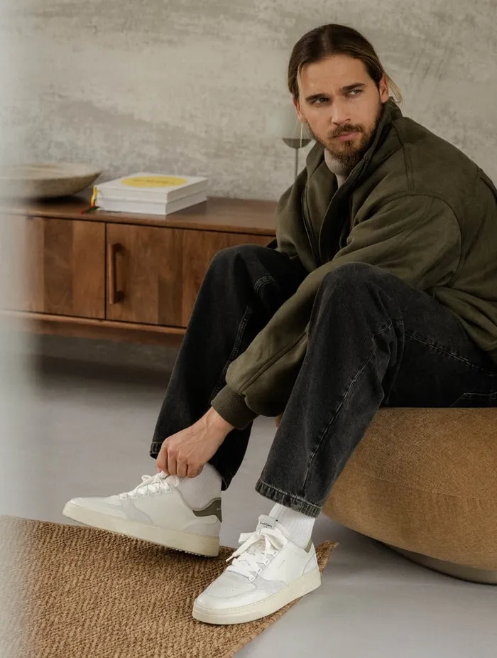 Thanassi Off White and Rosemary Men Bobbies Sneakers Thanassi Off White and Rosemary Men Bobbies Sneakers