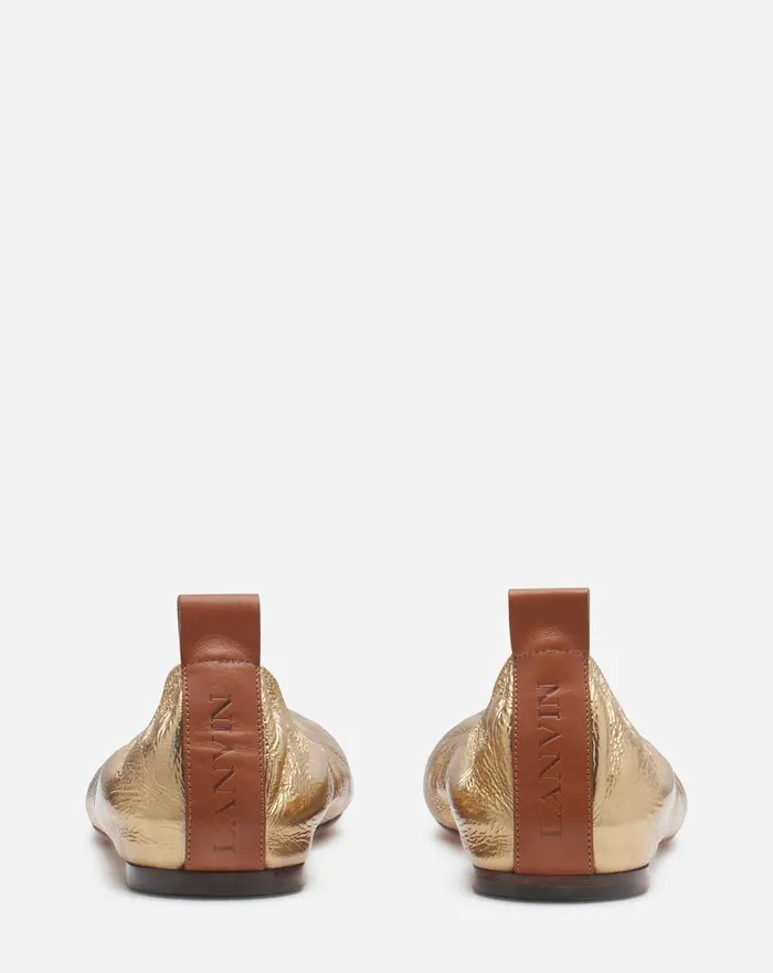 The Ballerina Flat In Metallic Leather Gold Women Lanvin Loafers The Ballerina Flat In Metallic Leather Gold Women Lanvin Loafers