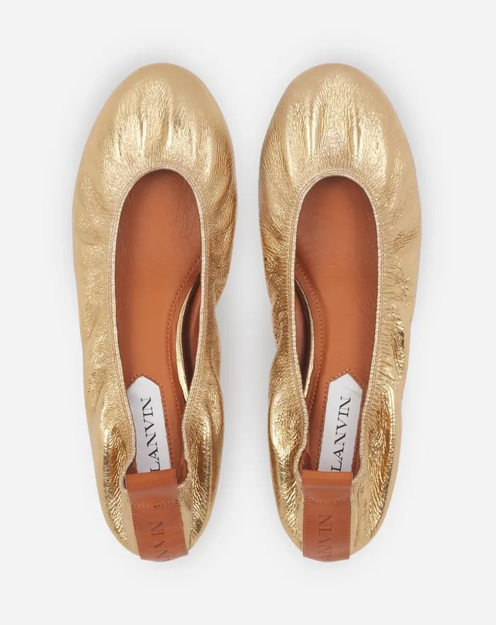 The Ballerina Flat In Metallic Leather Gold Women Lanvin Loafers The Ballerina Flat In Metallic Leather Gold Women Lanvin Loafers