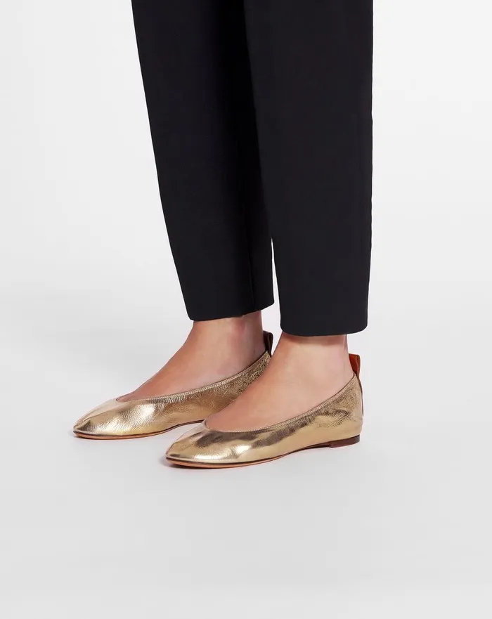 The Ballerina Flat In Metallic Leather Gold Women Lanvin Loafers The Ballerina Flat In Metallic Leather Gold Women Lanvin Loafers