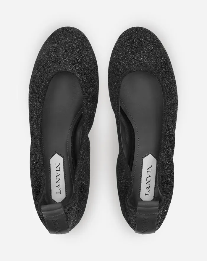 The Glittery Suede Ballerina Flat Black Women Lanvin Loafers The Glittery Suede Ballerina Flat Black Women Lanvin Loafers