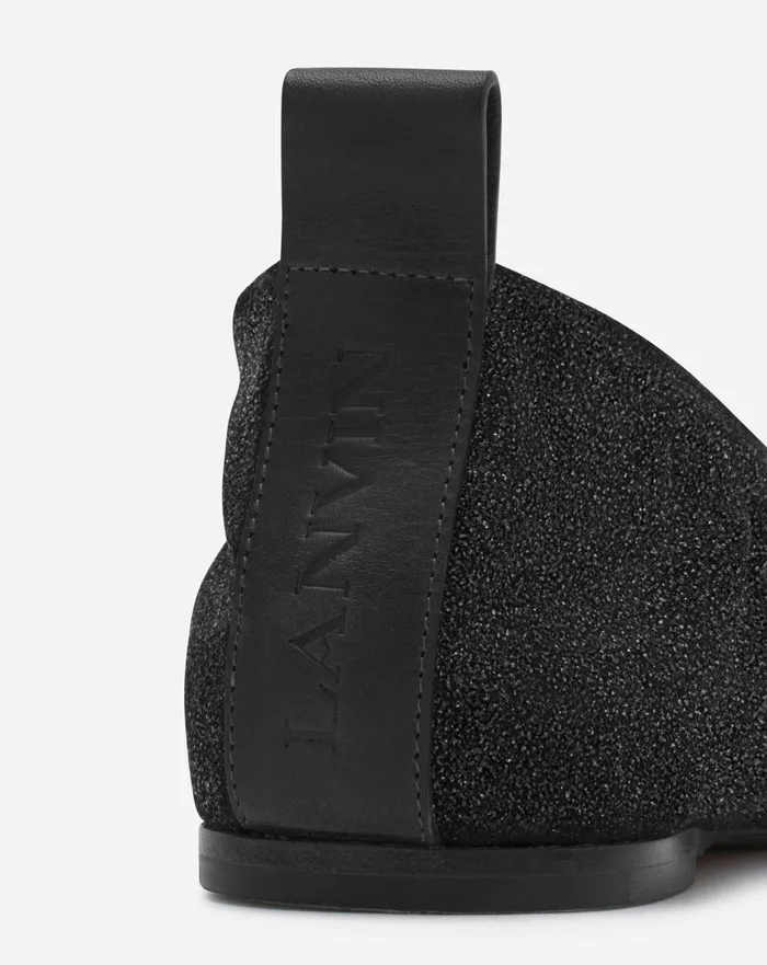 The Glittery Suede Ballerina Flat Black Women Lanvin Loafers The Glittery Suede Ballerina Flat Black Women Lanvin Loafers