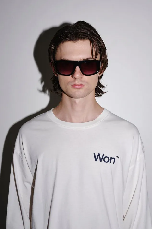 The Staff Tee LS M 8211 White Men Won Hundred Tshirts and Tops