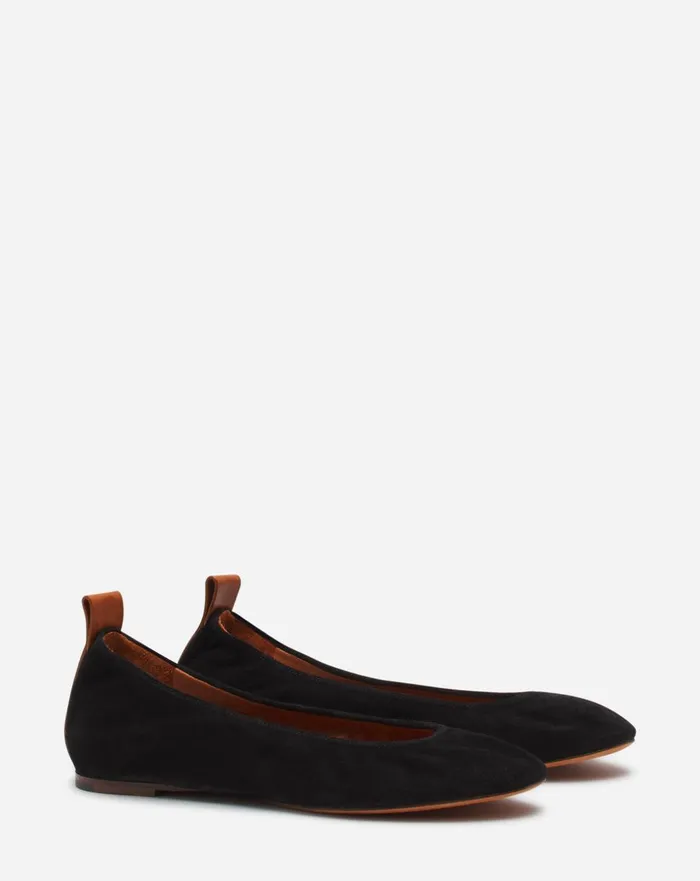 The Suede Ballerina Flat Black Women Lanvin Ballerinas The Suede Ballerina Flat Black Women Lanvin Ballerinas