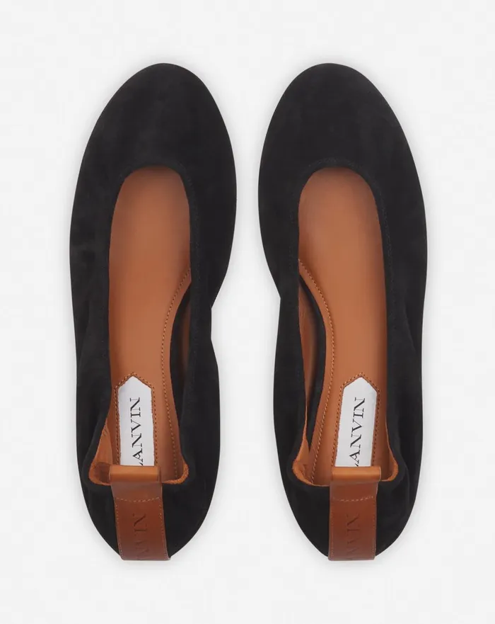 The Suede Ballerina Flat Black Women Lanvin Ballerinas The Suede Ballerina Flat Black Women Lanvin Ballerinas