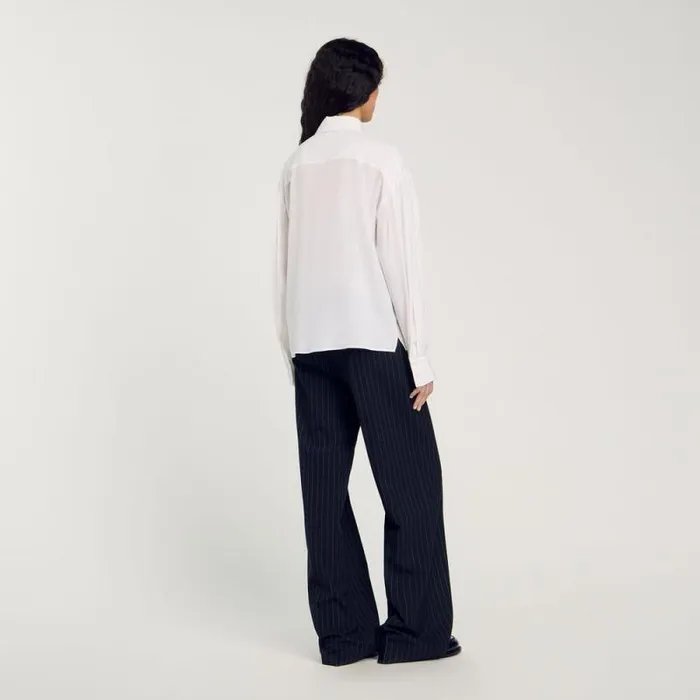 Tops and Shirts Women SANDRO Floaty Silk Shirt White