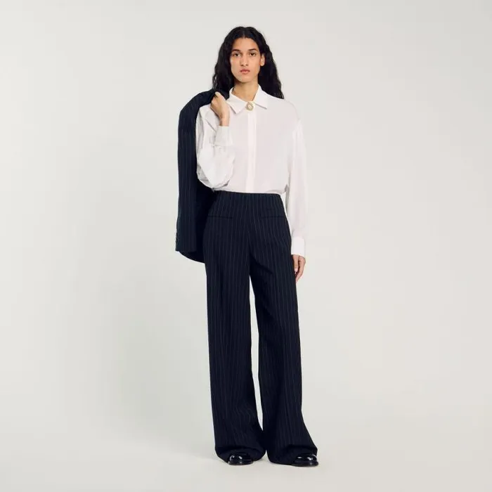 Tops and Shirts Women SANDRO Floaty Silk Shirt White