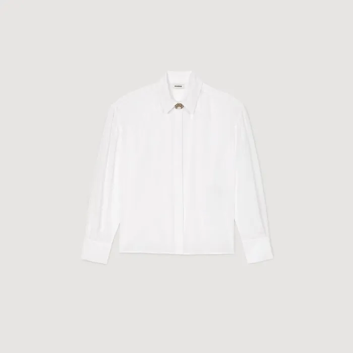 Tops and Shirts Women SANDRO Floaty Silk Shirt White