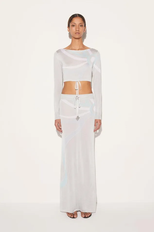 Tops And Shirts Women PUCCI MarmoJacquard Crop Top