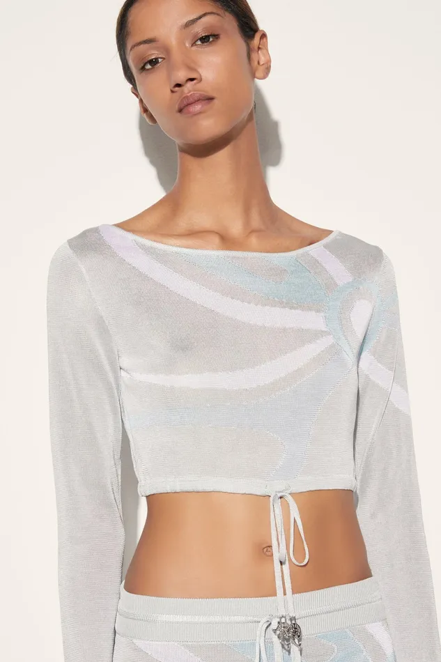 Tops And Shirts Women PUCCI MarmoJacquard Crop Top