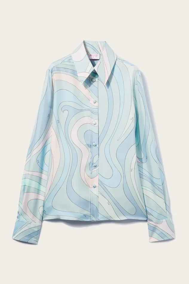 Tops And Shirts Women PUCCI MarmoPrint SilkTwill Shirt