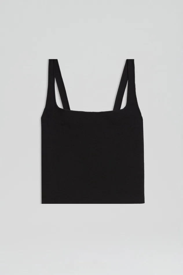 Tops CREPE KNIT SQUARE CAMISOLE BLACK Scanlan Theodore Women