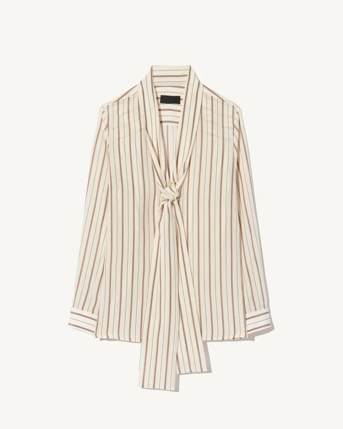 Tops Women ANGELIQUE SILK BLOUSE Brandy Stripes Nili Lotan