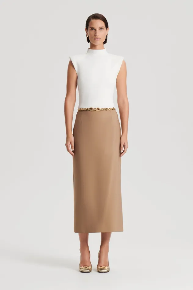 Tops Women Scanlan Theodore CREPE KNIT MILANO SLVLSS TOP CREAM