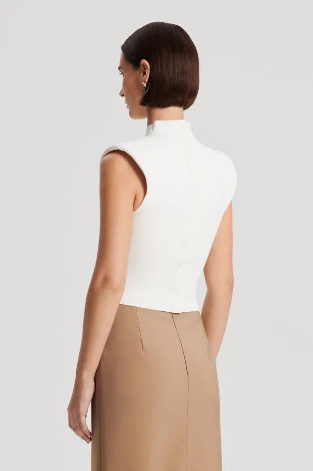 Tops Women Scanlan Theodore CREPE KNIT MILANO SLVLSS TOP CREAM