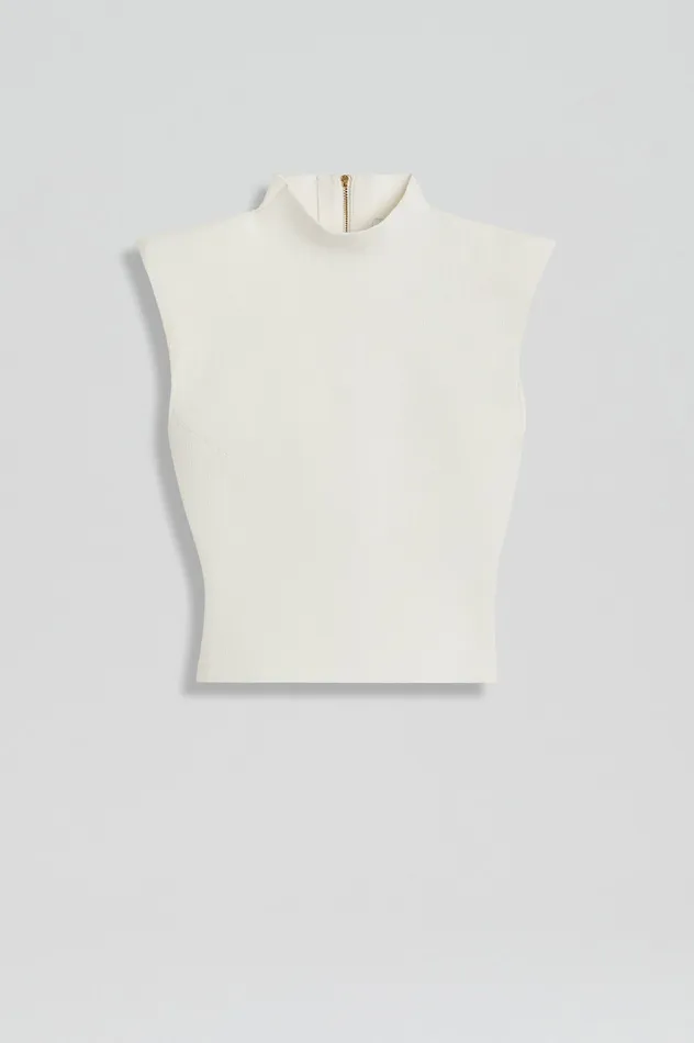 Tops Women Scanlan Theodore CREPE KNIT MILANO SLVLSS TOP CREAM