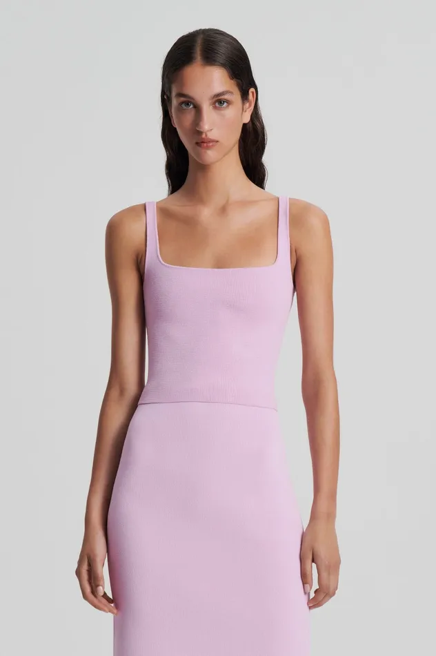 Tops Women Scanlan Theodore CREPE KNIT SQUARE CAMISOLE MAUVE Tops Women Scanlan Theodore CREPE KNIT SQUARE CAMISOLE MAUVE