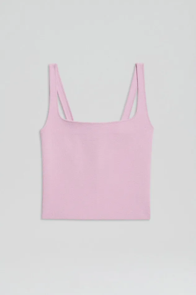 Tops Women Scanlan Theodore CREPE KNIT SQUARE CAMISOLE MAUVE Tops Women Scanlan Theodore CREPE KNIT SQUARE CAMISOLE MAUVE