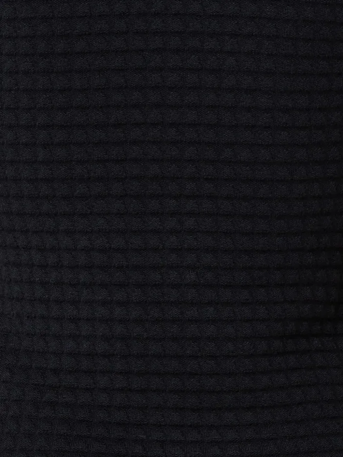 Trapezoid Grid Wool Silk Stretch Jacquard Pullover Black Women Akris Knitwear