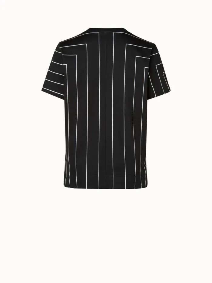 Trapezoid Square Print TShirt Blackecru Women Akris Tops