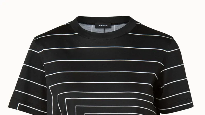 Trapezoid Square Print TShirt Blackecru Women Akris Tops