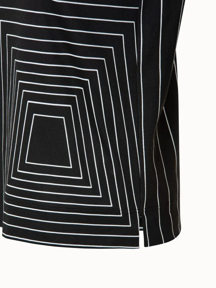 Trapezoid Square Print TShirt Blackecru Women Akris Tops