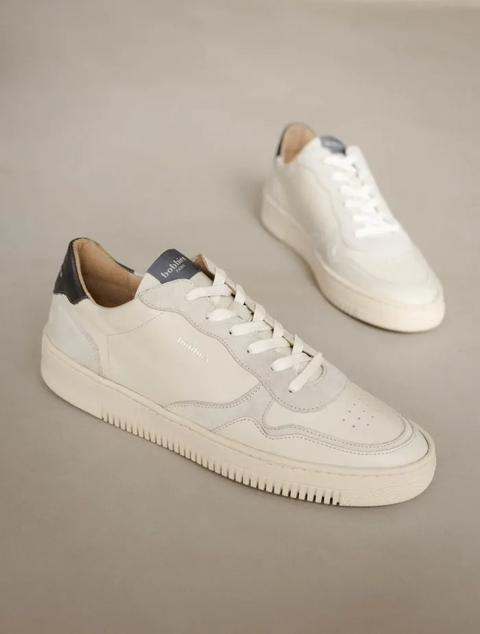 Travis Off White and Graphite Men Bobbies Sneakers Travis Off White and Graphite Men Bobbies Sneakers