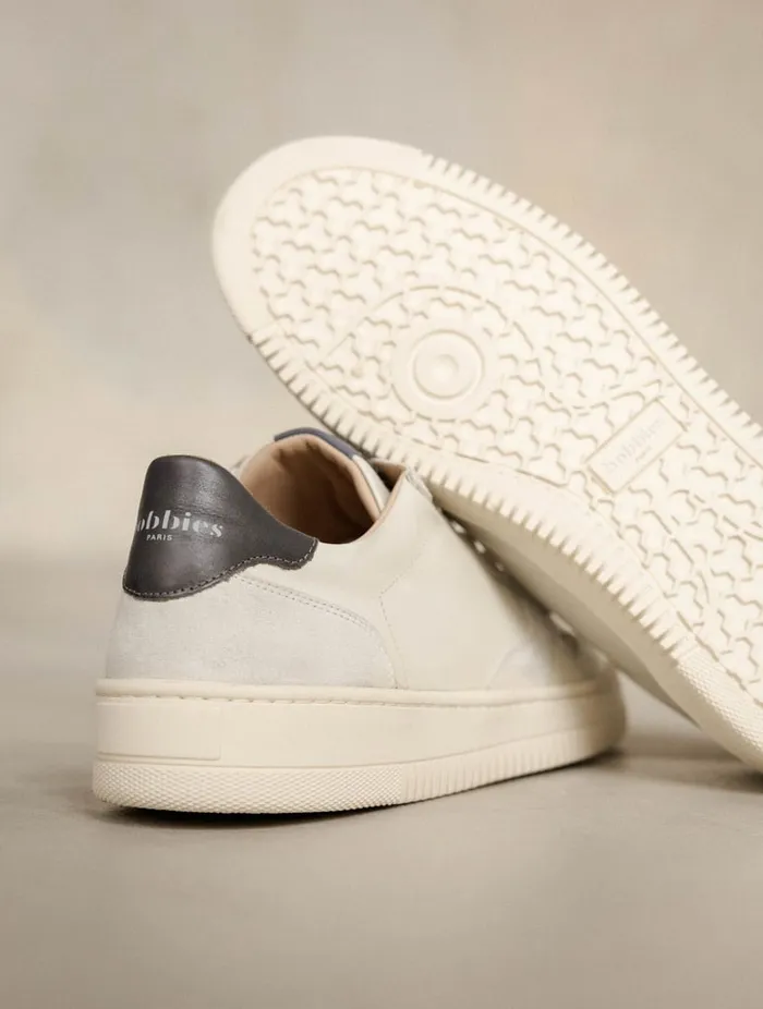 Travis Off White and Graphite Men Bobbies Sneakers Travis Off White and Graphite Men Bobbies Sneakers