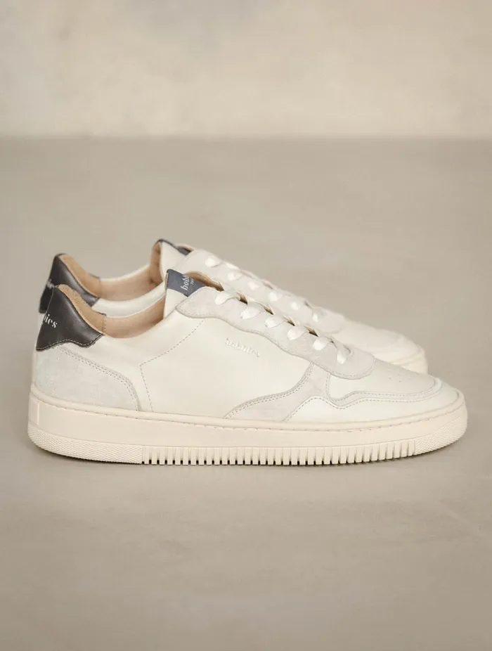 Travis Off White and Graphite Men Bobbies Sneakers Travis Off White and Graphite Men Bobbies Sneakers