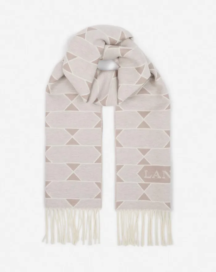 Twotone Wool Scarf Light Beigeecru Women Lanvin Silks and Scarves Twotone Wool Scarf Light Beigeecru Women Lanvin Silks and Scarves