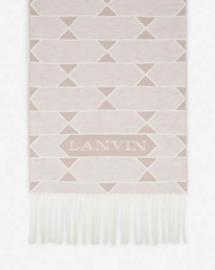 Twotone Wool Scarf Light Beigeecru Women Lanvin Silks and Scarves Twotone Wool Scarf Light Beigeecru Women Lanvin Silks and Scarves