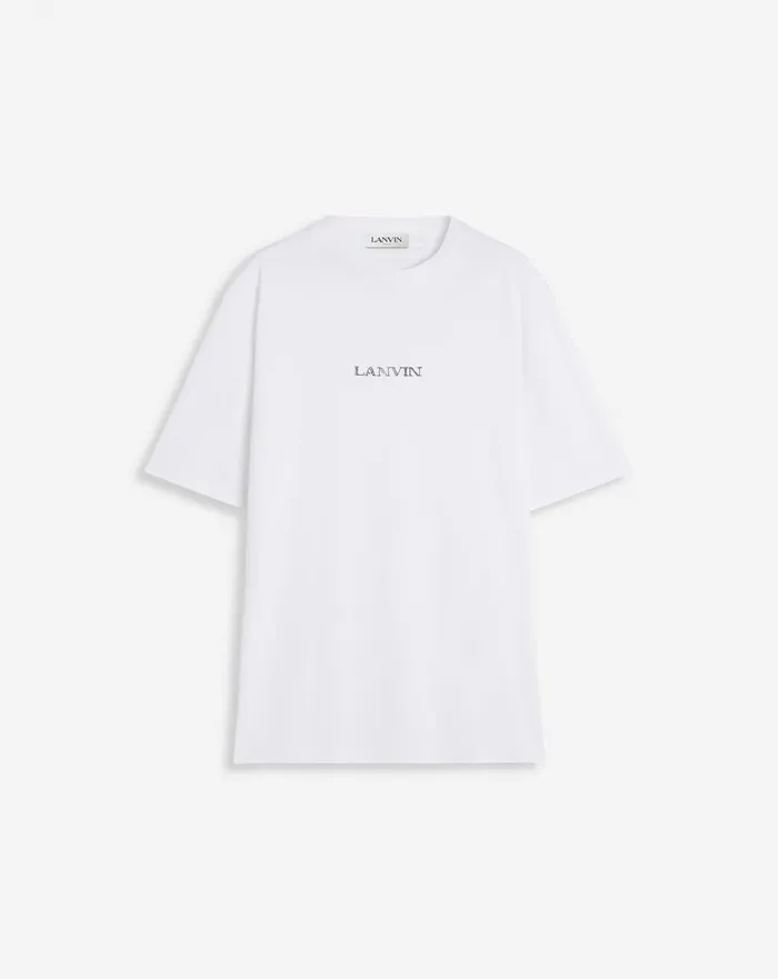 Unisex Lanvin Logo Classic Tshirt Optic White Men Lanvin Coats and Jackets