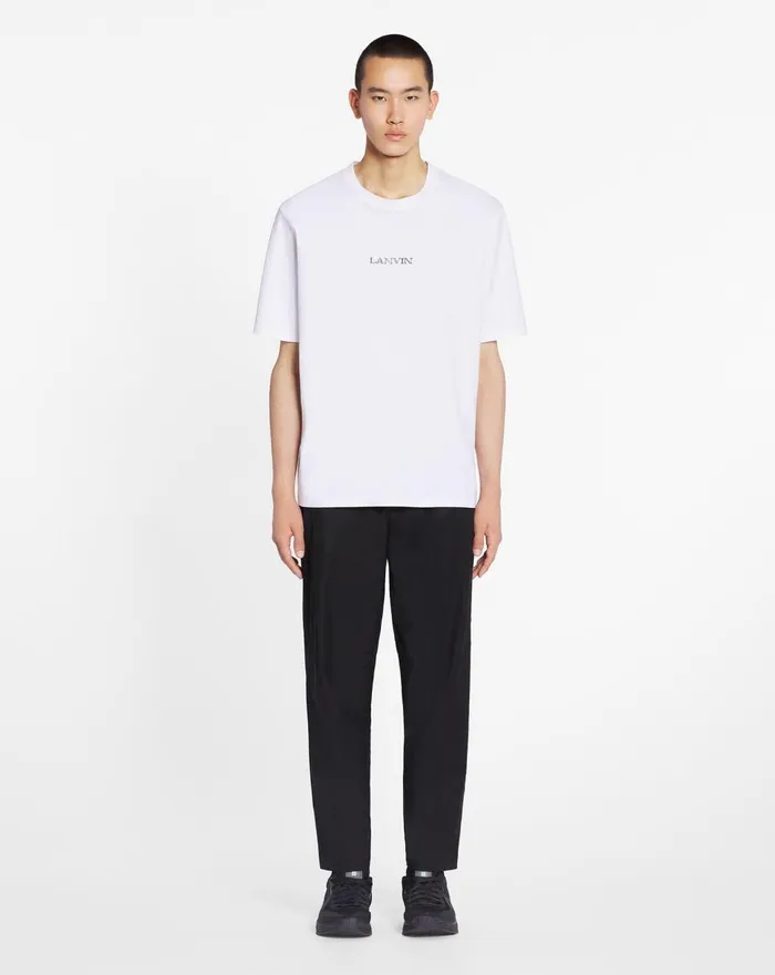 Unisex Lanvin Logo Classic Tshirt Optic White Men Lanvin Coats and Jackets