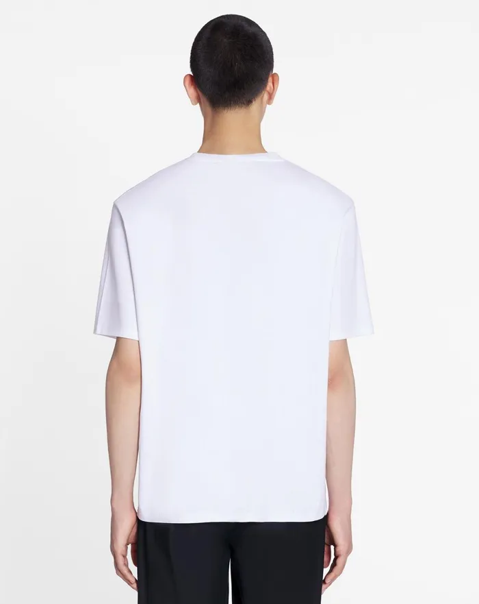 Unisex Lanvin Logo Classic Tshirt Optic White Men Lanvin Coats and Jackets
