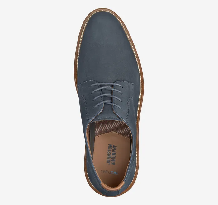 Upton Plain Toe Navy Nubuck LaceUps Johnston and Murphy Men