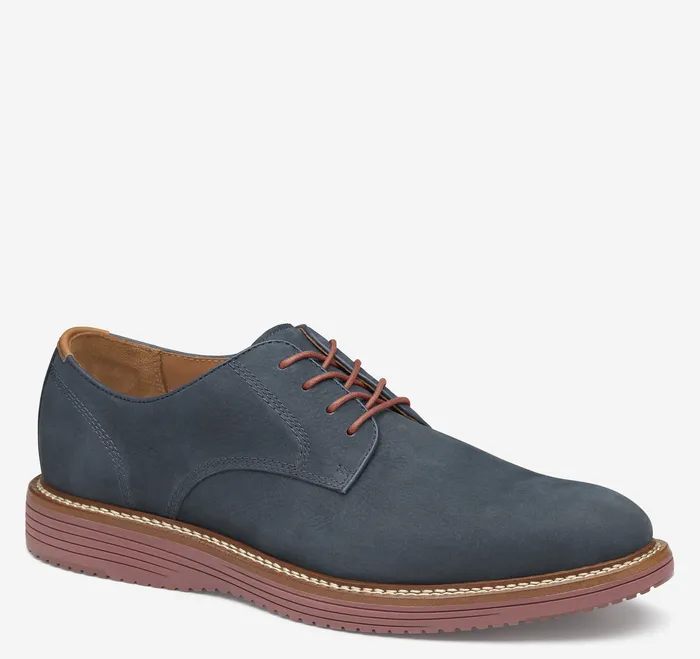 Upton Plain Toe Navy Nubuck LaceUps Johnston and Murphy Men
