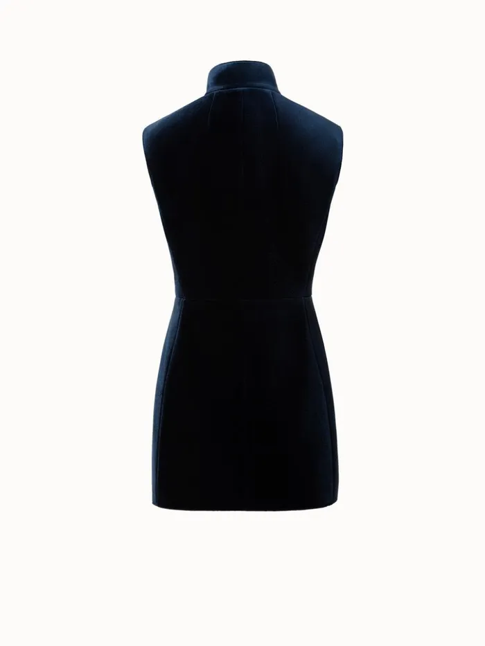 Velvet Neoprene Gilet Navy Women Akris Jackets
