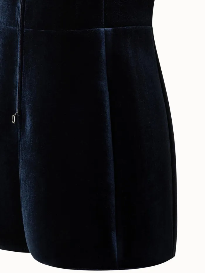 Velvet Neoprene Gilet Navy Women Akris Jackets