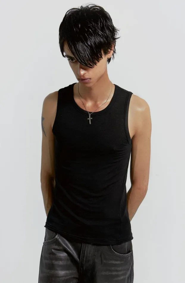 Vests Men Jaded London Black Mist Vest