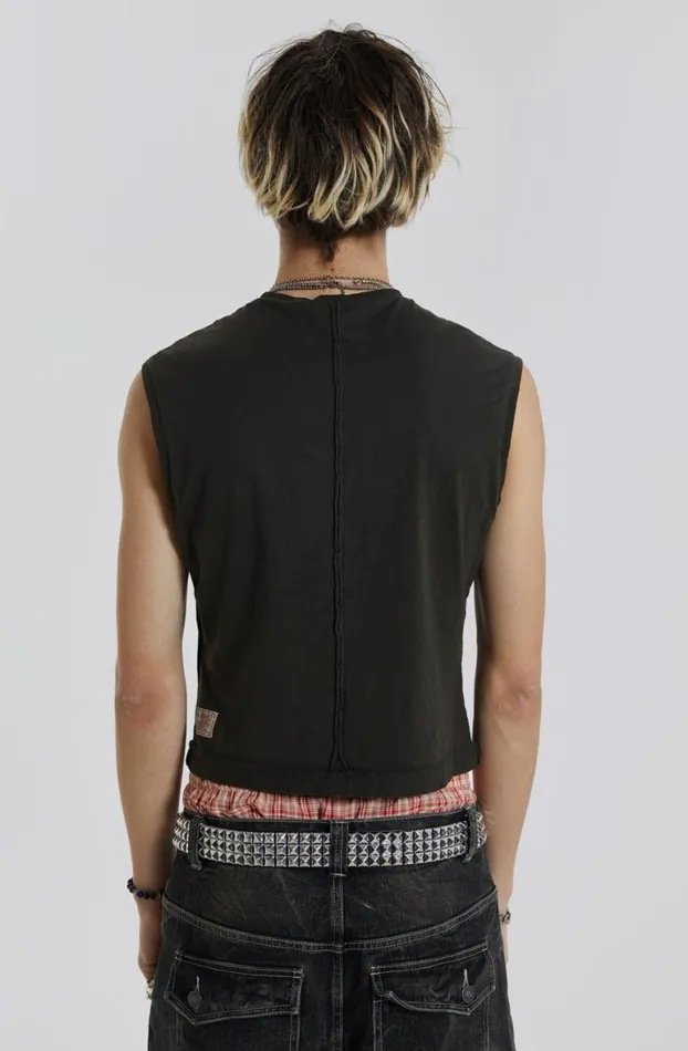 Vests Men Jaded London Khaki Slub Tank