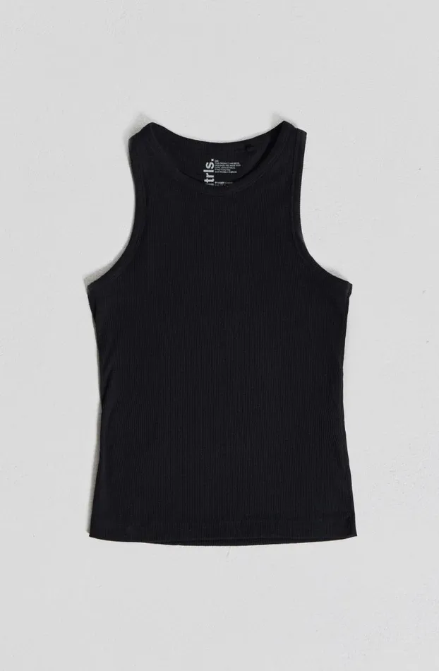 Vests Men Jaded London NTRLS Black Rib Vest