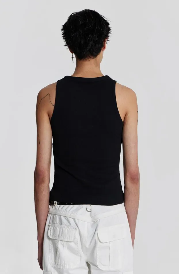 Vests Men Jaded London NTRLS Black Rib Vest
