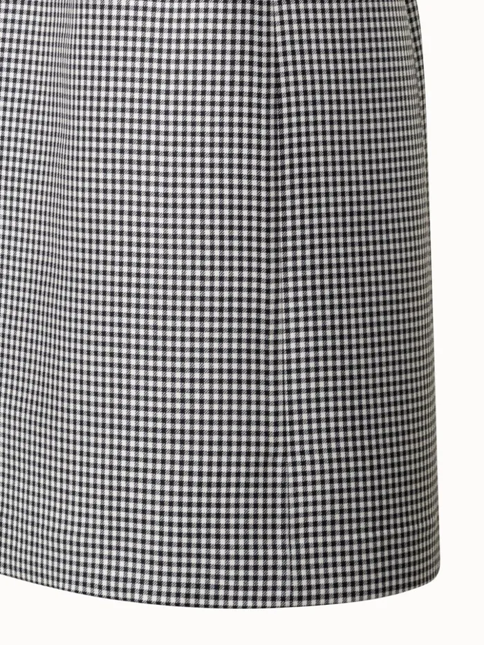 Vichy Pleated Sheath Dress In Wool DoubleFace Blackecru Women Akris Dresses