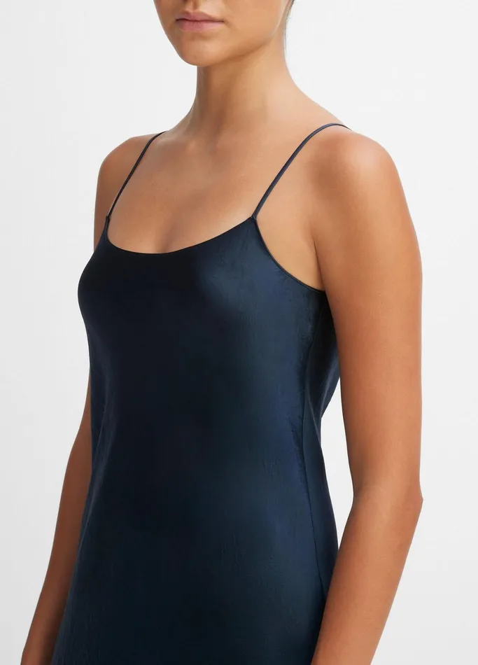 Vince Dresses Women Satin Slip Dress Coastal Blue